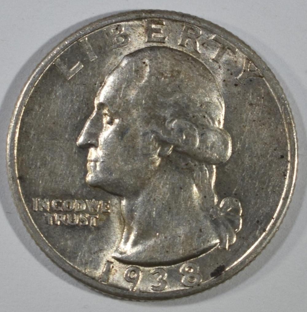 1938-S WASHINGTON QUARTER AU/BU (1 of 2)