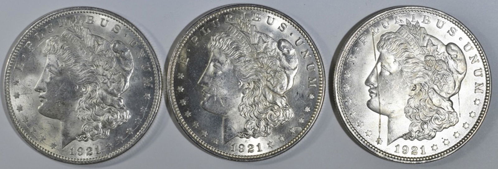 (3) 1921 MORGAN DOLLARS BU (1 of 2)