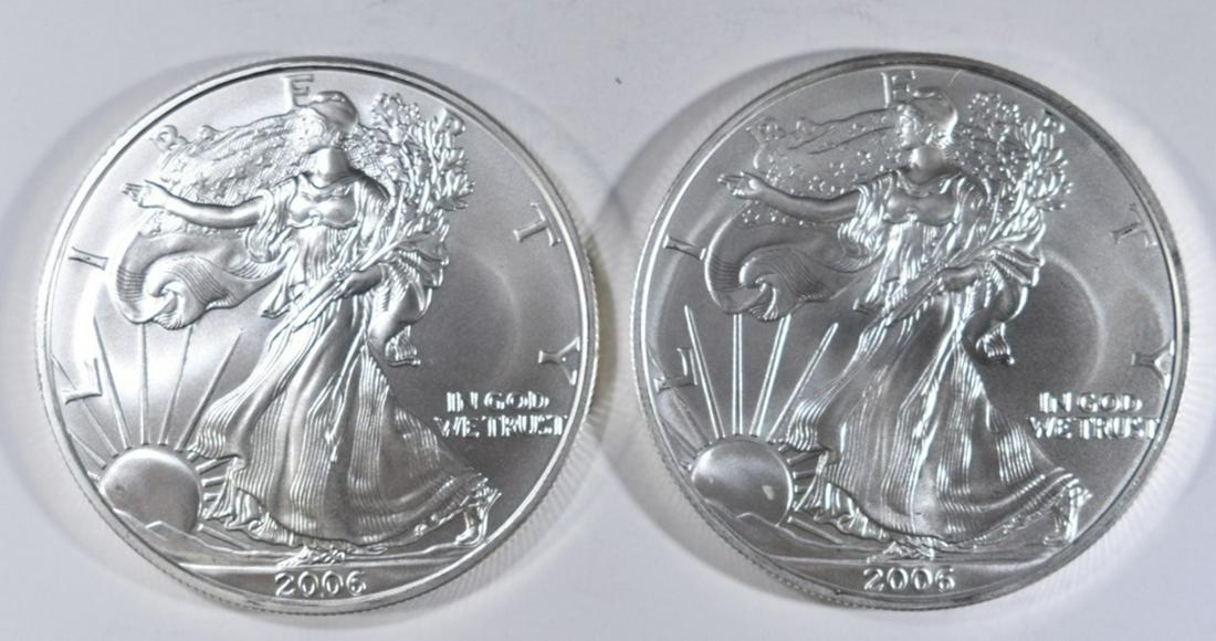 (2) 2006 AMERICAN SILVER EAGLES BU (1 of 2)