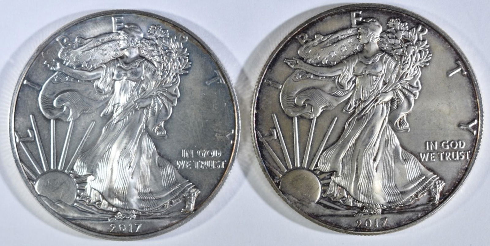 (2) 2017 AMERICAN SILVER EAGLES BU (1 of 2)