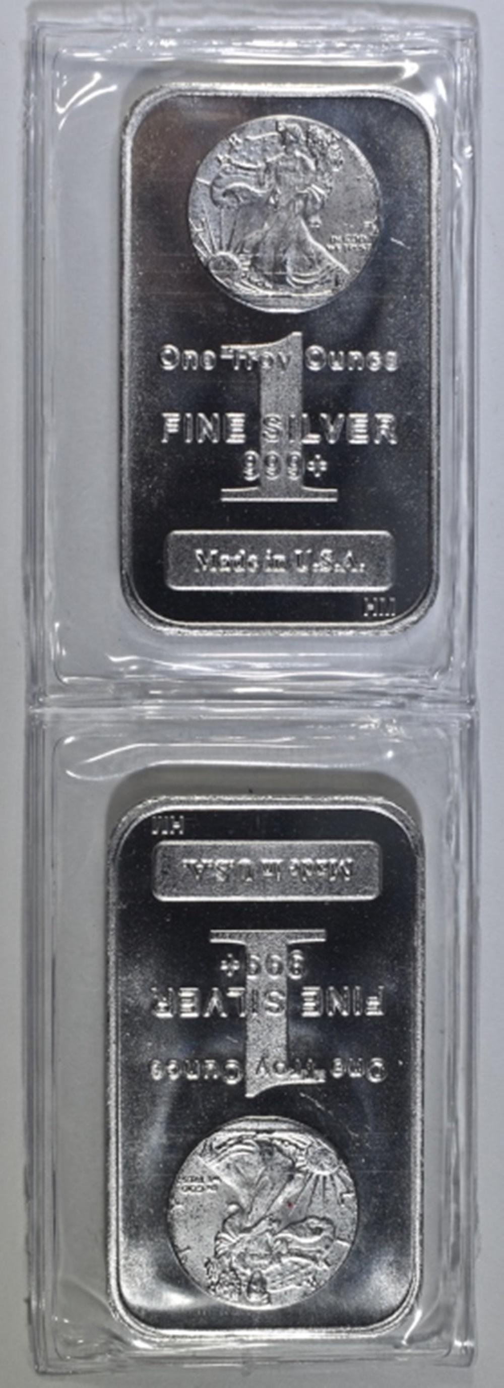 (2) 1 OZ WALKING LIBERTY .999 SILVER BARS (1 of 2)
