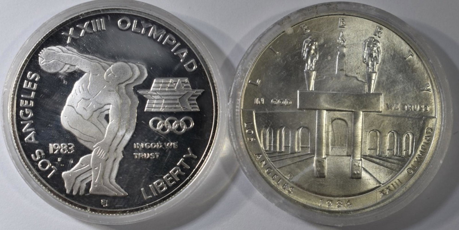 1983 & 84 US OLYMPIC COMM SIL DOLLAR (1 of 2)