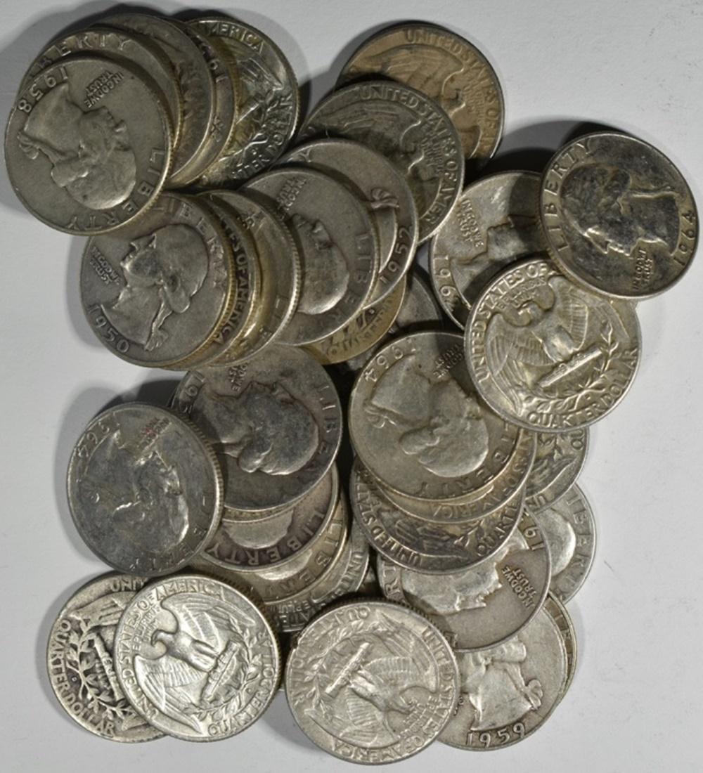 (40) 90% SILVER WASHINGTON QUARTERS (1 of 2)