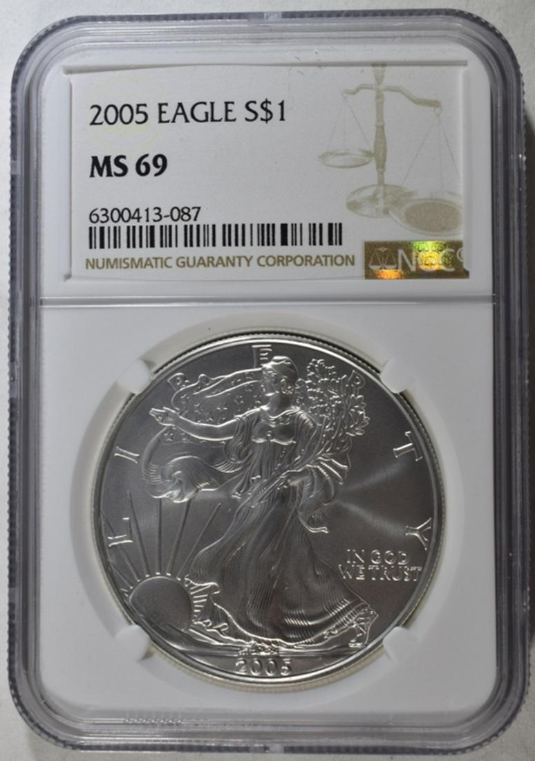 2005 AMERICAN SILVER EAGLE NGC MS-69 (1 of 4)