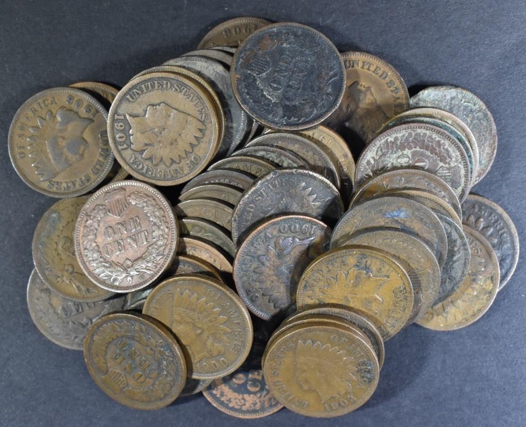(50) MIXED 1900'S DATE INDIAN HEAD CENTS (1 of 3)