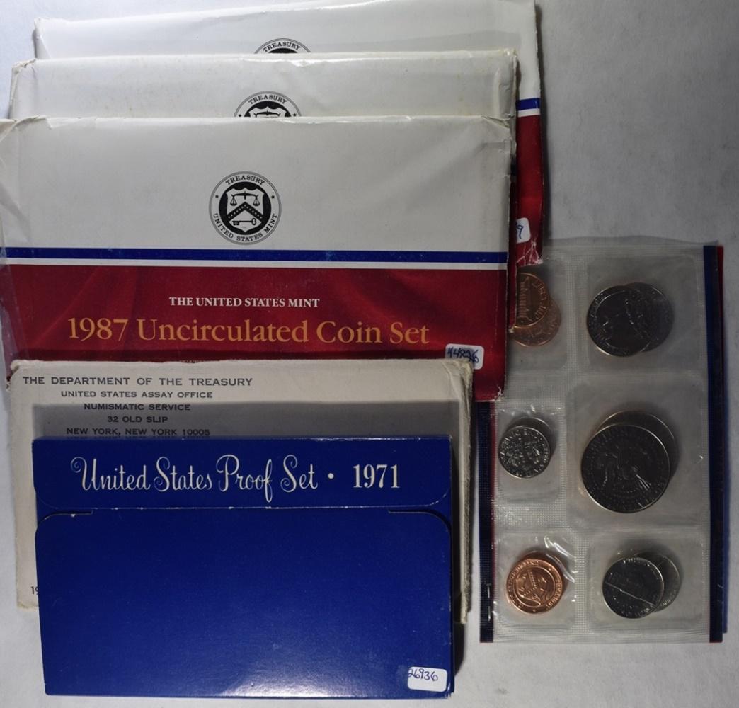 1971, 1972, (3) 1987, 1991 UNC MINT SETS (1 of 3)