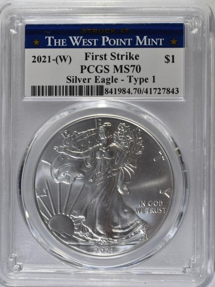 2021-W AMER SILVER EAGLE T-1 PCGS MS70 (1 of 4)
