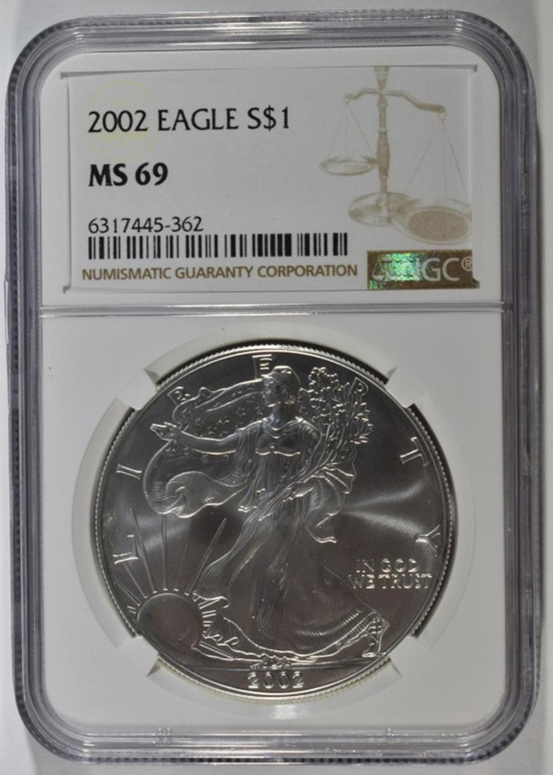 2002 AMERICAN SILVER EAGLE NGC MS 69 (1 of 4)