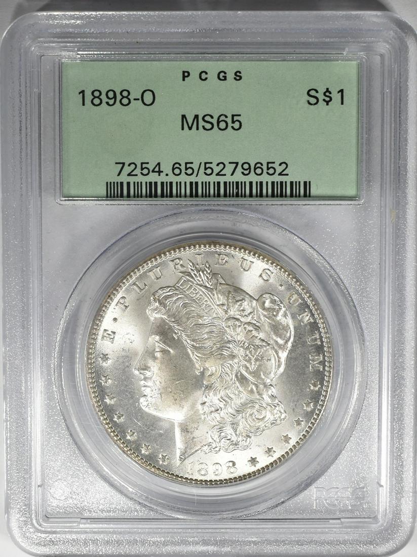 1898-O MORGAN DOLLAR PCGS MS-65 OLD GREEN HOLDER (1 of 4)