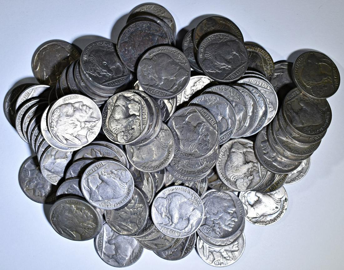 (100) MIXED DATE BUFFALO NICKELS (1 of 2)