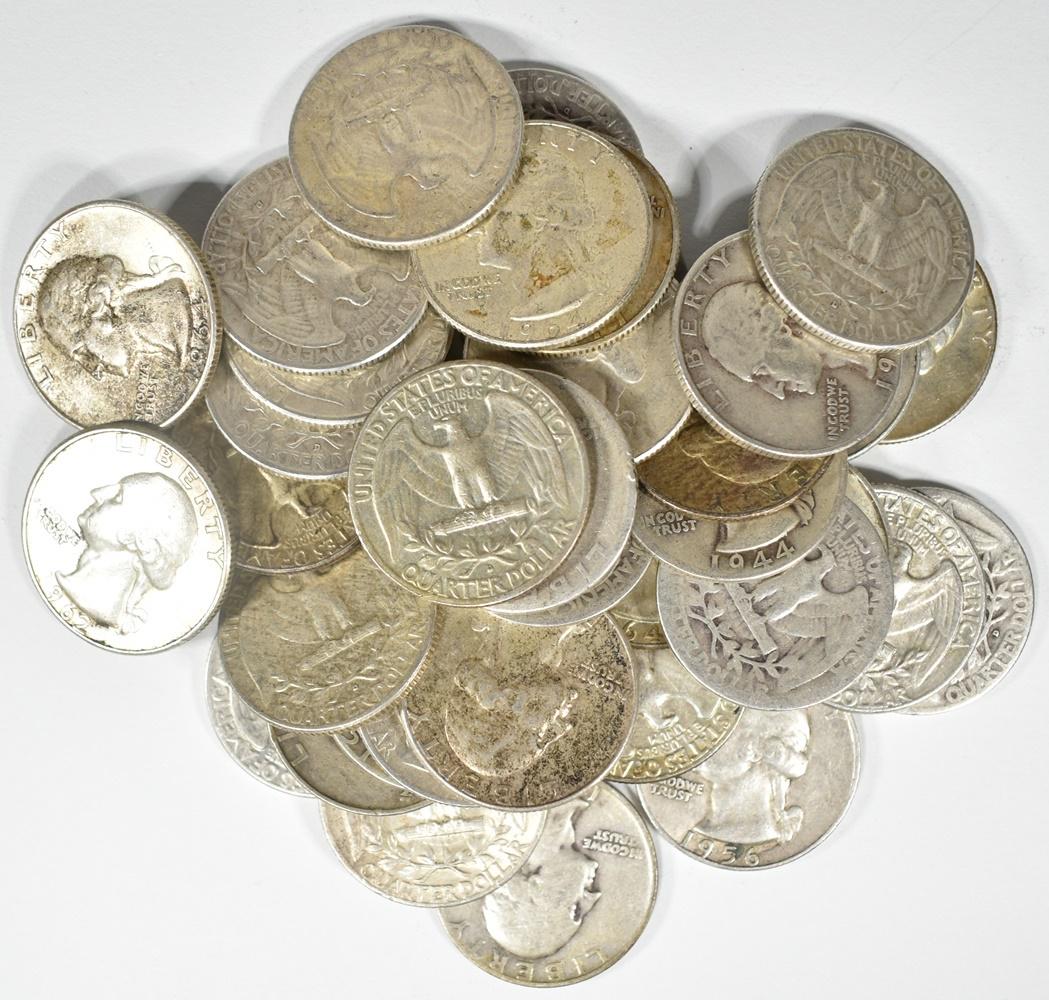 (40) 90% SILVER WASHINGTON QUARTERS (1 of 2)
