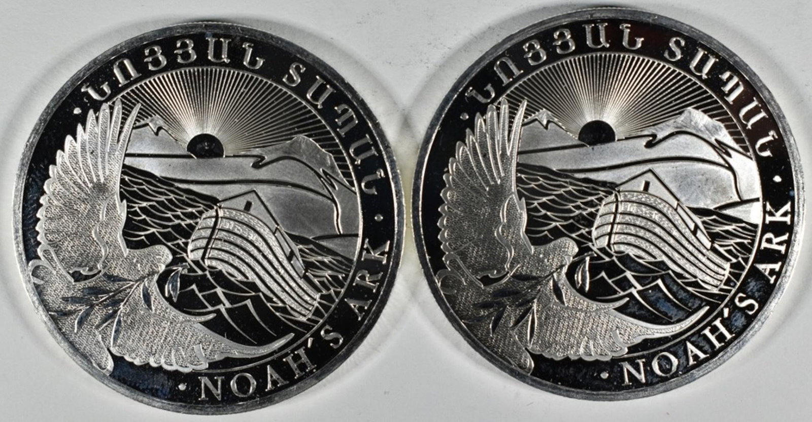 (2) 1 OZ .999 NOAH'S ARK SILVER ROUND (1 of 2)