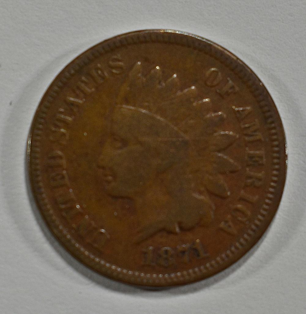1871 INDIAN CENT VG (1 of 2)