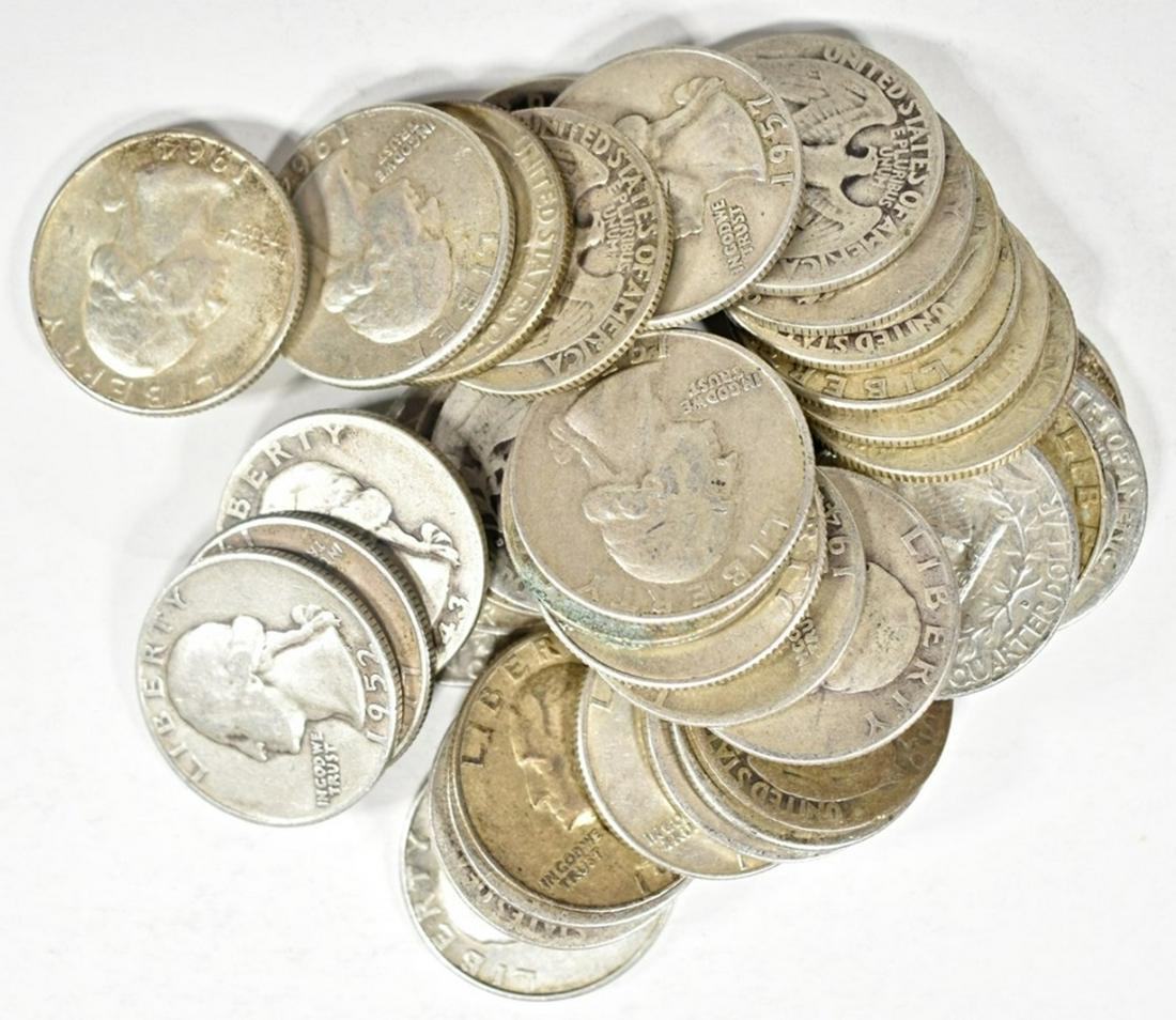 (40) 90% SILVER WASHINGTON QUARTERS (1 of 2)