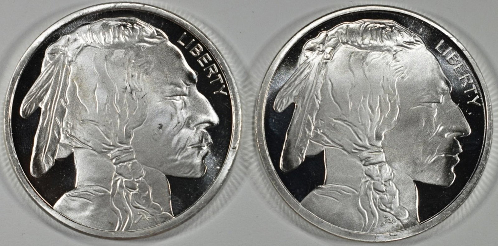 (2) 1 OZ. SILVER BUFFALO ROUNDS (1 of 2)