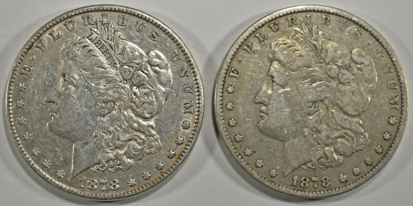 1878 7FT REV OF 78 ,79 MORGAN DOLLARS CIR: CHECK OUT OUR UPCOMING AUCTIONS ESTIMATE $100 - $130.
