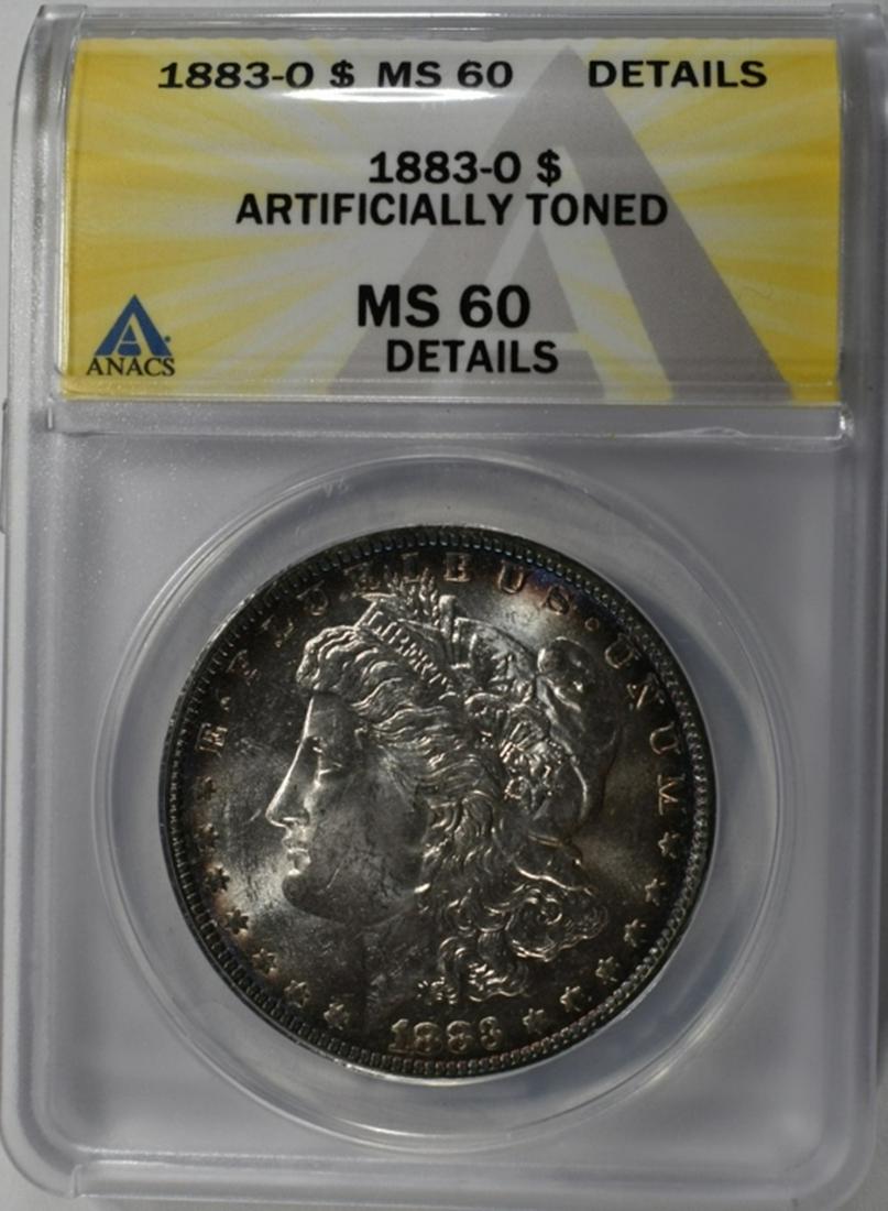 1883-O MORGAN DOLLAR ANACS MS60 DETAILS (1 of 4)