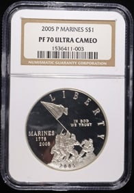 2005-P MARINES DOLLAR NGC PF-70 ULTRA CAMEO