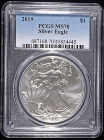 2019 AMERICAN SILVER EAGLE PCGS MS70