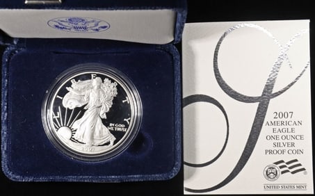 2007-W PROOF AMERICAN SILVER EAGLE OGP