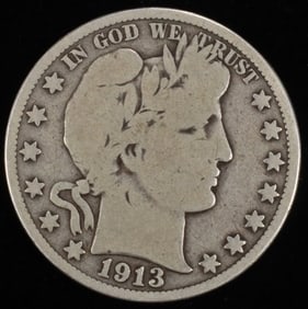 1913 BARBER HALF DOLLAR VG