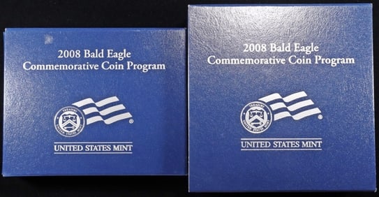2008 BALD EAGLE SILV $1 & CLAD 50C PROOF COMM SETS