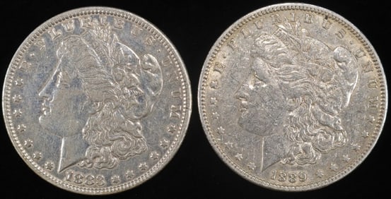 1883 & 1889 MORGAN DOLLARS CIRC