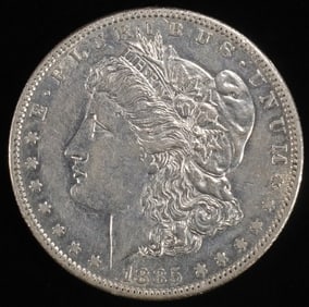 1885-S MORGAN DOLLAR AU