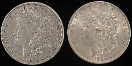 1885 & 1886 MORGAN DOLLARS CIRC