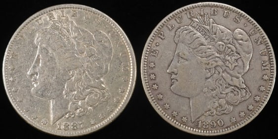 1887 & 1890 MORGAN DOLLARS CIRC