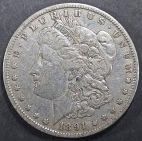 1891-O MORGAN DOLLAR XF