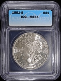 1881-S MORGAN DOLLAR ICG MS65
