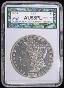 1884 MORGAN DOLLAR NCGS AU/BU PL