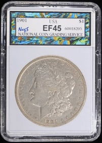 1901 MORGAN DOLLAR NCGS XF/AU
