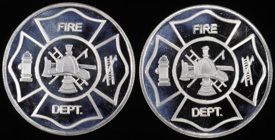 (2) 1 OZ .999 SILVER FIRE DEPARTMENT ROUNDS