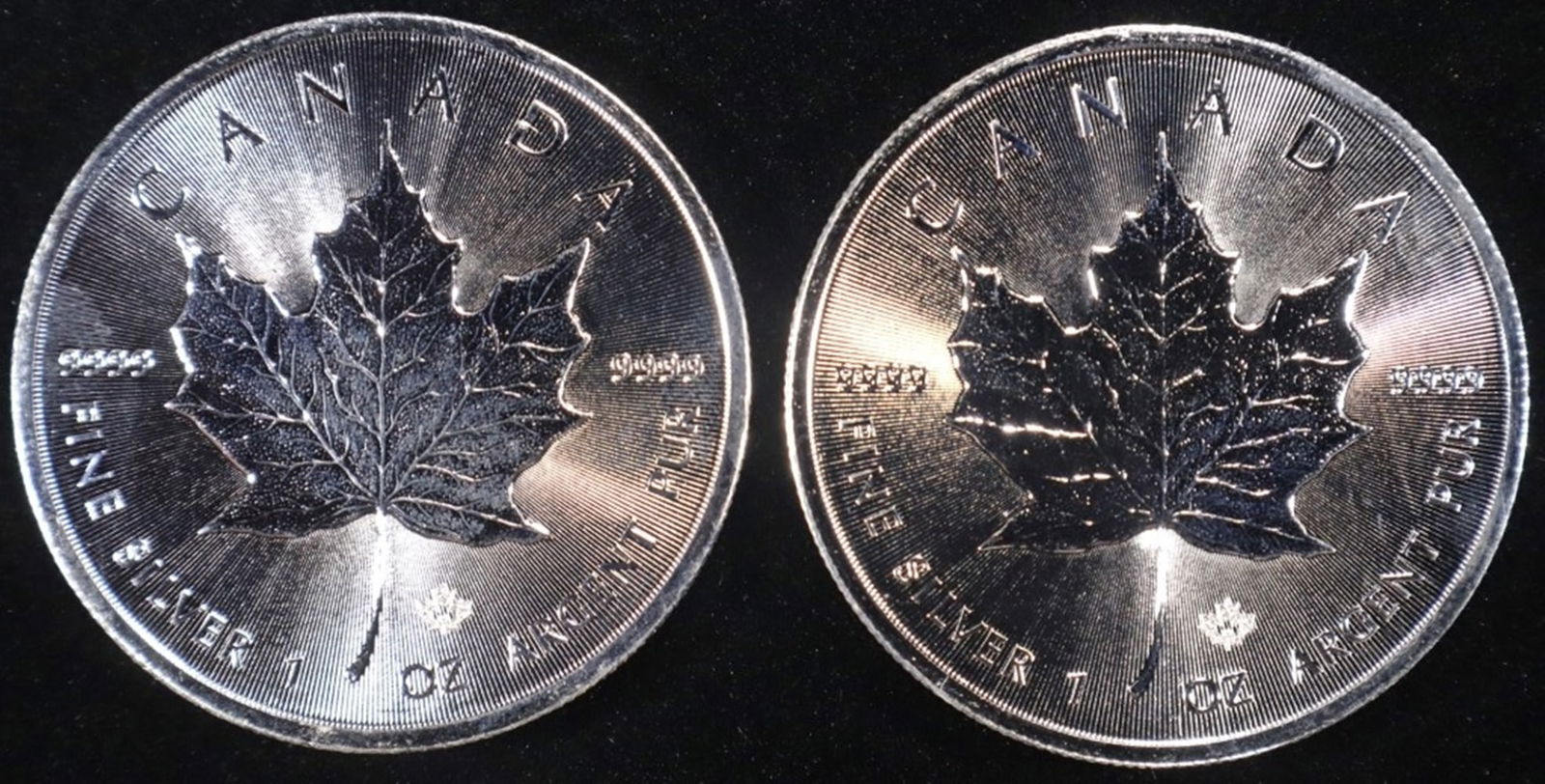 (2) 1 OZ .999 SILVER 2019 CANADIAN MAPLE ROUNDS: CHECK OUT OUR UPCOMING AUCTIONS ESTIMATE $120 - $170.
