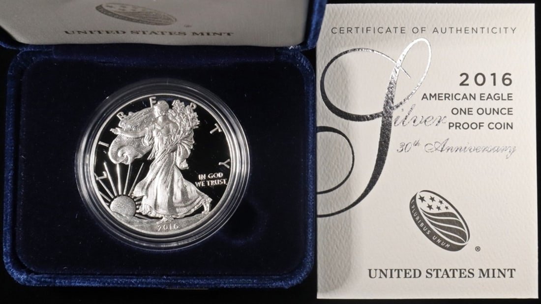 2016-W 30TH ANNIV PROOF AMERICAN SILVER EAGLE OGP (1 of 3)