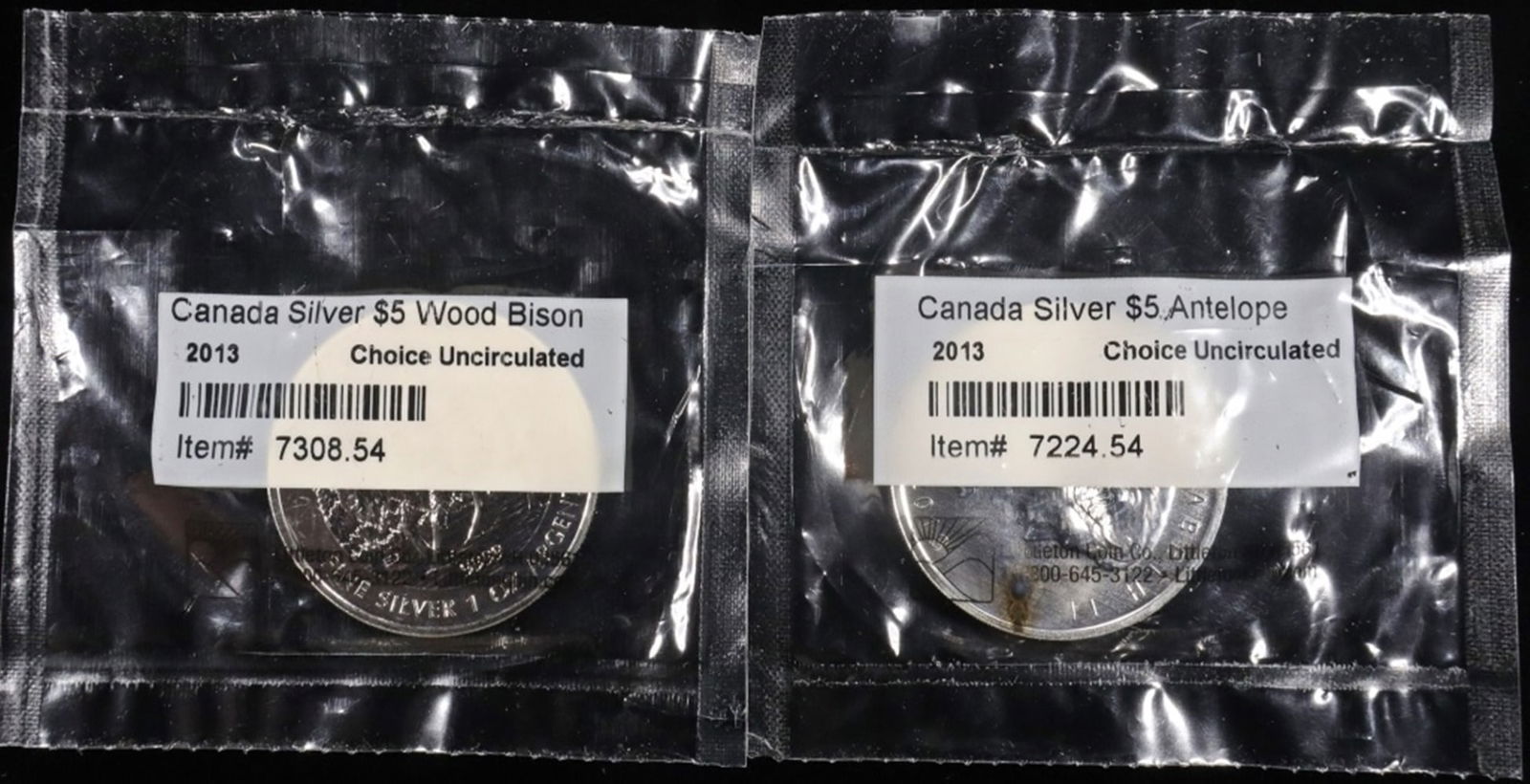 (2) 1 OZ .999 SILVER 2013 CANADIAN ROUNDS (1 of 2)