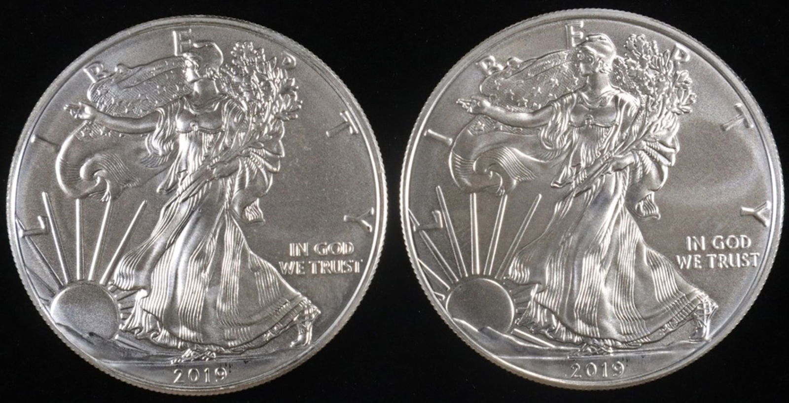 (2) 2019 AMERICAN SILVER EAGLES (1 of 2)