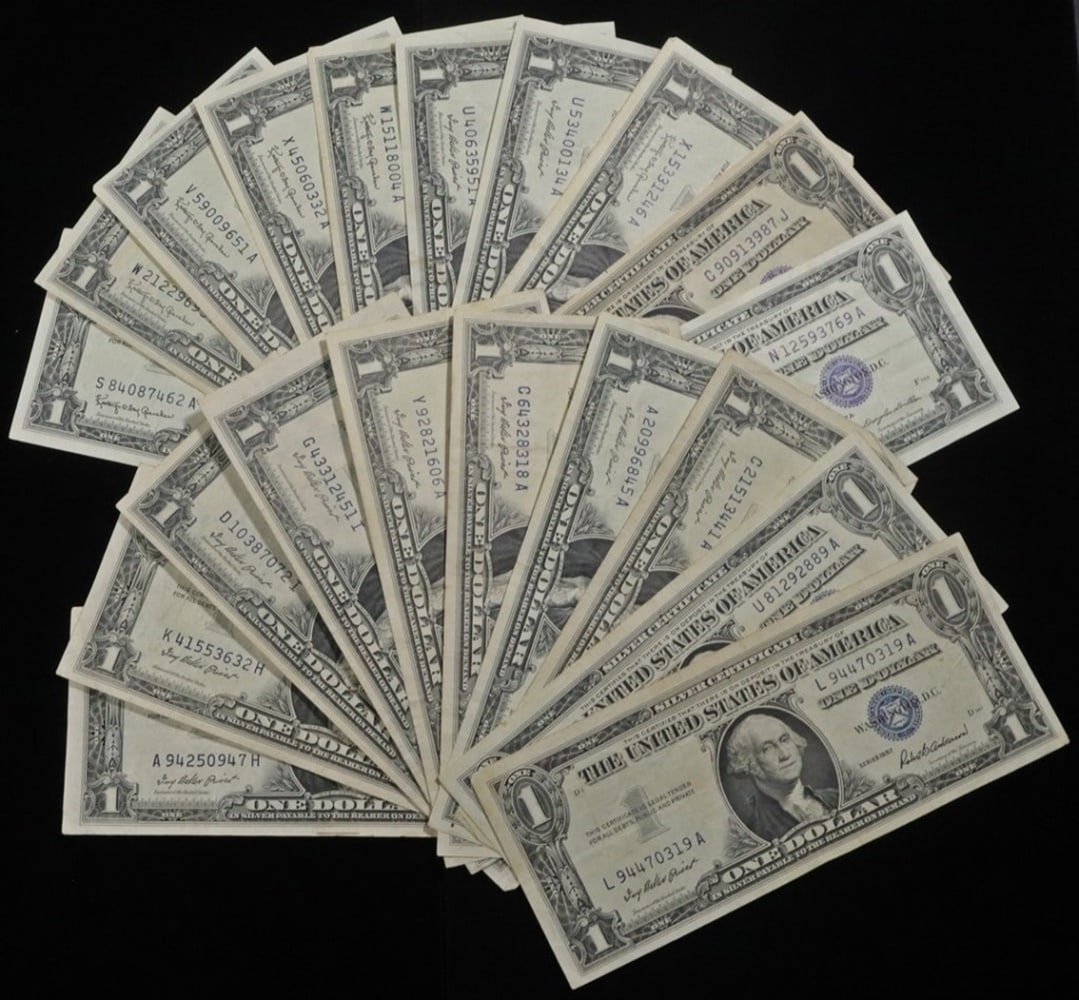 (20) $1 SILVER CERTIFICATES VF OR BETTER (1 of 2)