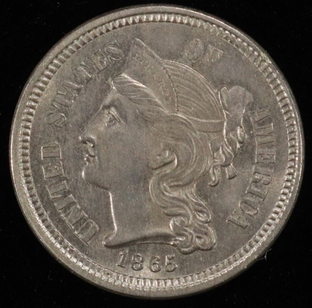 1865 3 CENT NICKEL CH BU (1 of 2)