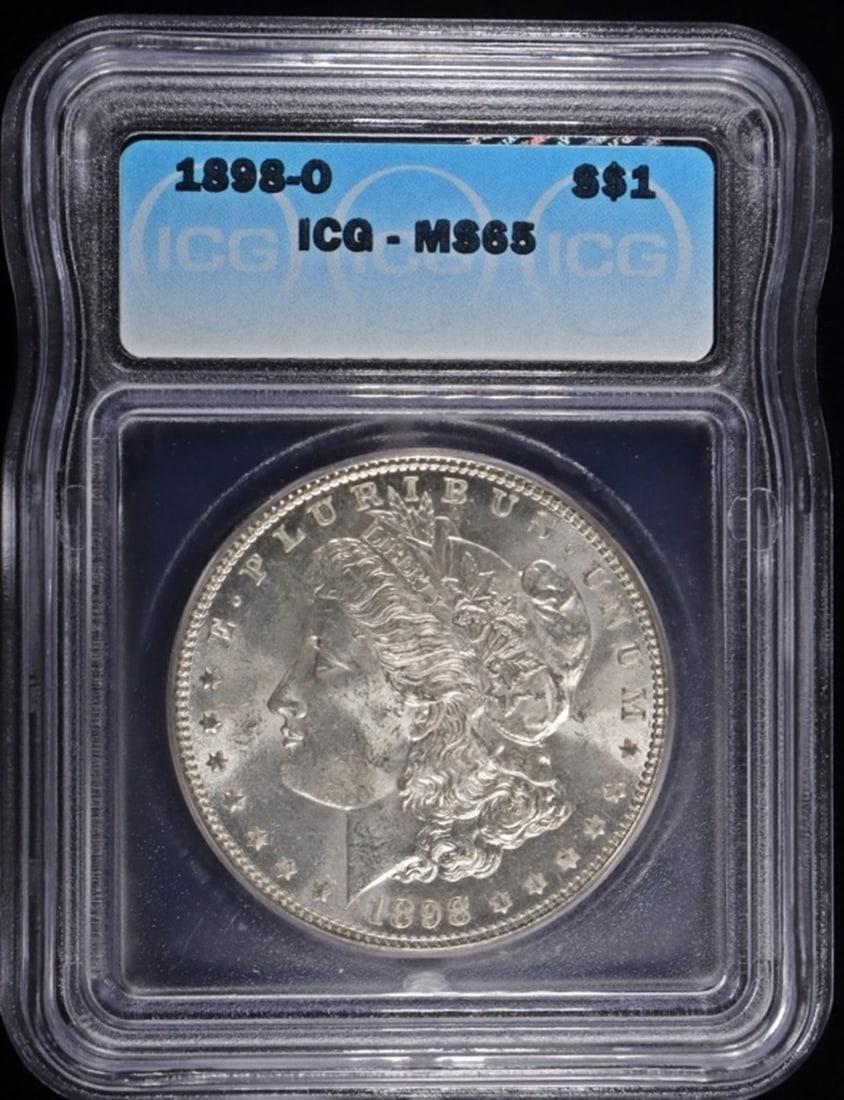 1898-O MORGAN DOLLAR ICG MS65: WEEKLY COIN & CURRENCY AUCTIONS ESTIMATE $160 - $210.