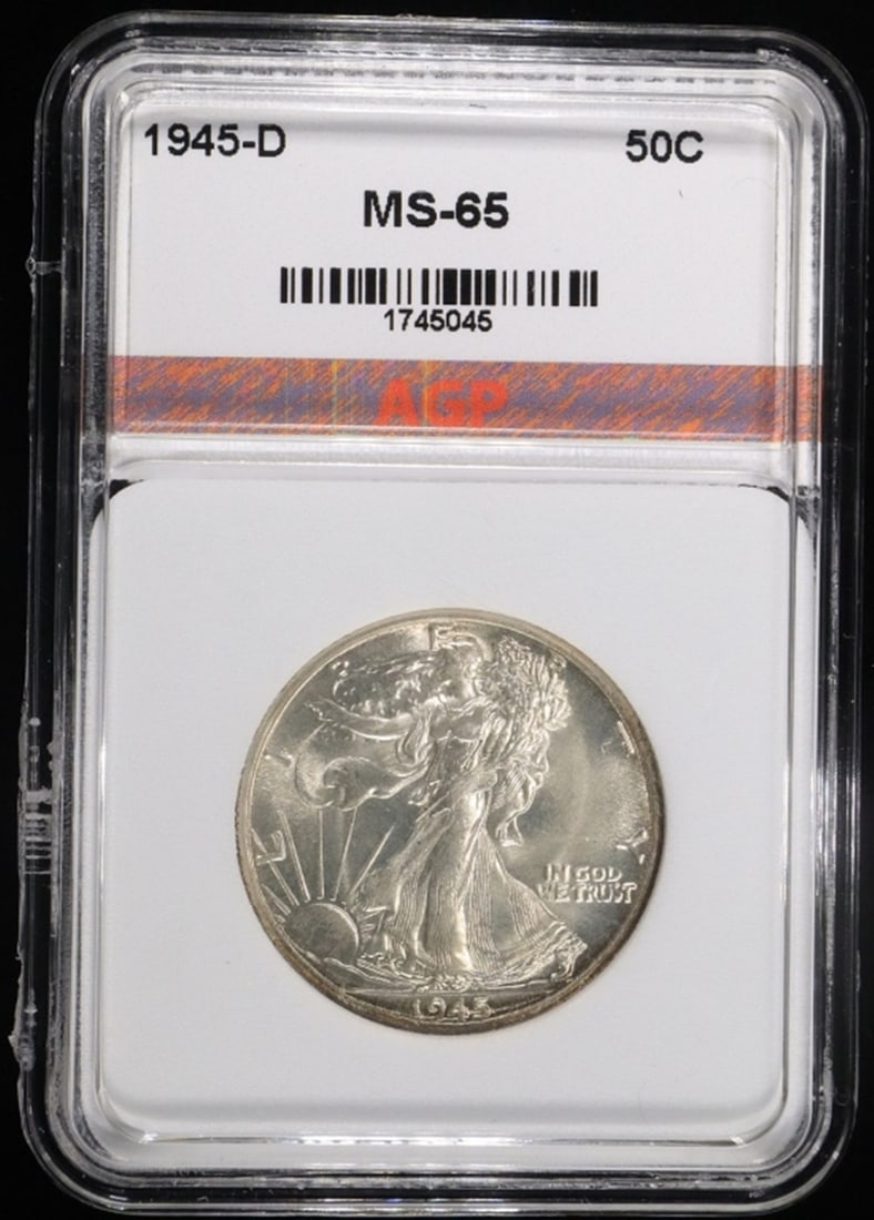 1945-D WALKING LIBERTY HALF DOLLAR AGP GEM BU (1 of 4)