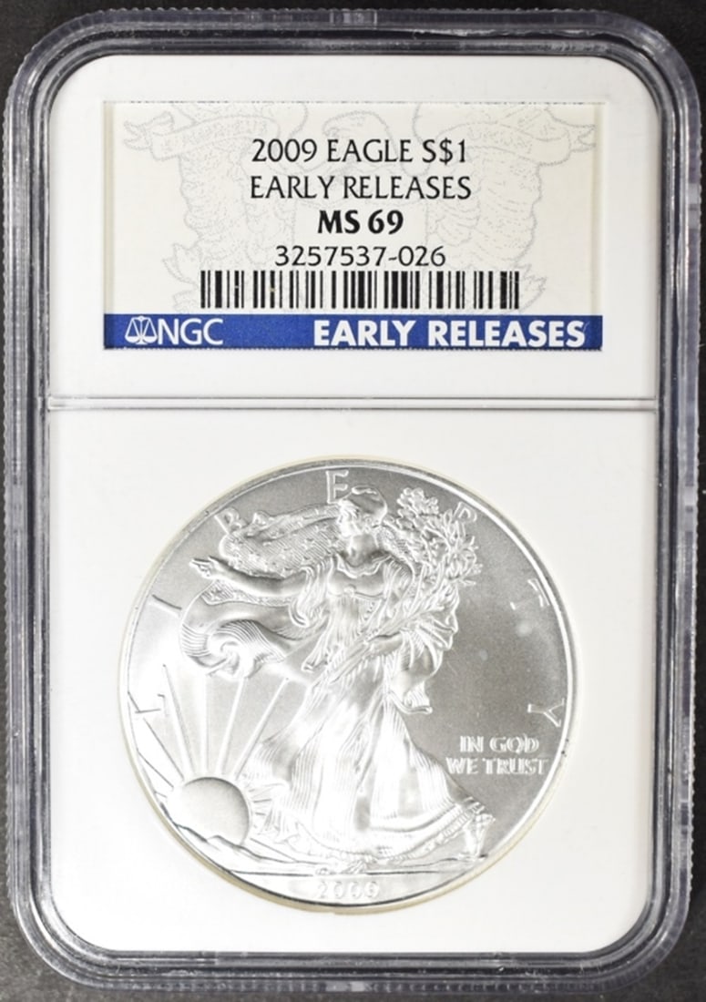 2009 AMERICAN SILVER EAGLE NGC MS69 (1 of 4)