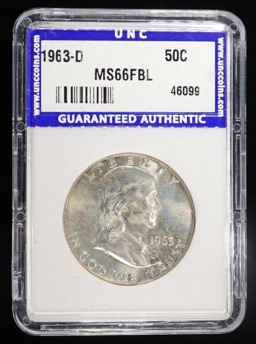 1963-D FRANKLIN HALF DOLLAR UNC SUPERB GEM BU FBL (1 of 4)