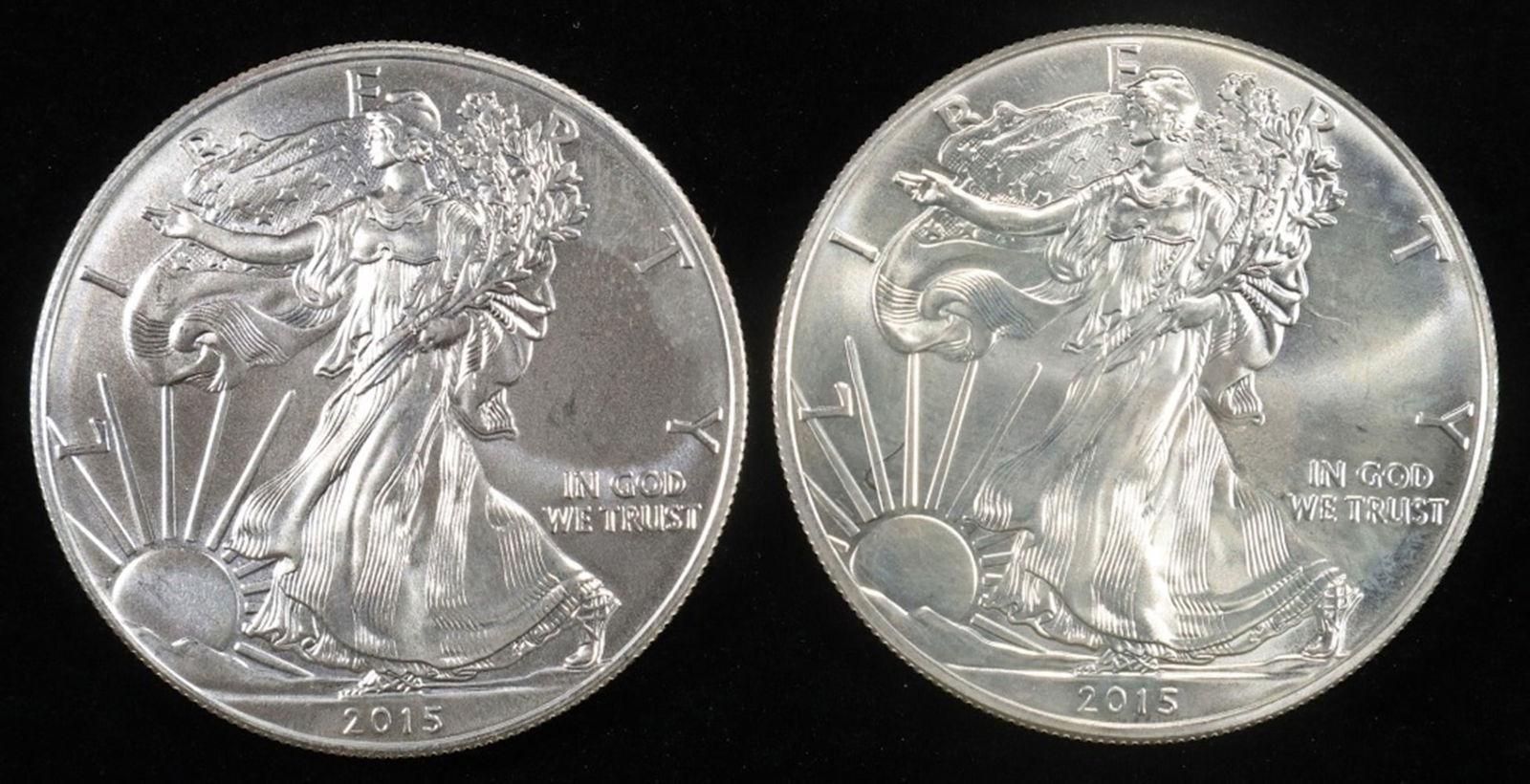 (2) 2015 AMERICAN SILVER EAGLES (1 of 2)