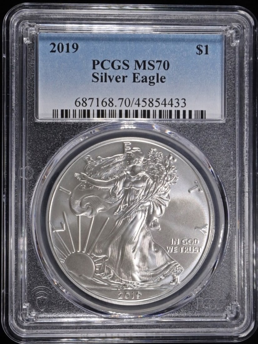 2019 AMERICAN SILVER EAGLE PCGS MS70 (1 of 4)