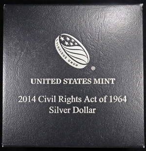 2014 CIVIL RIGHTS ACT OF 1964 SILV PR $1 COMMEM: OGP ESTIMATE $100 - $150.