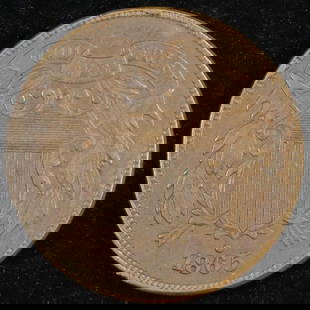 1865 2 CENT PIECE XF/AU: CHECK OUT OUR UPCOMING AUCTIONS ESTIMATE $75 - $100.