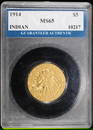 1914 $5 GOLD INDIAN INCG GEM BU
